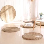 방석 원형 좌식방석 쿠션 스툴 왕골 인테리어 짚 의자방석 - 이미지 3