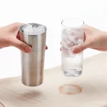 [1+1] 뚜껑있는 스테인리스 컵, 맥주 컵, 화이트 와인 잔, 커피 텀블러 350ml - 이미지 5