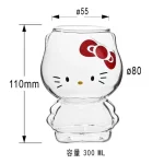 300ml 크리에이티브 헬로키티 투명 유리컵 내열 커피 유리컵 물컵 밀크티 주스 커피 머그잔 가정용 - 이미지 6