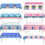 디즈니 스티치 파티 식탁보 어린이 생일 용품 블루 스티치 핑크 천사 장식 테이블 커버 소년 소녀 베이비 샤워