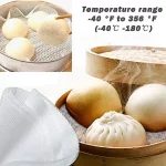 4pcs 실리콘 기선 매트 재사용 가능한 기선 종이 라이너 라운드 딤섬 메쉬 비 스틱 메쉬 매트 패드 빵 만두 베이킹 과자 - 이미지 4