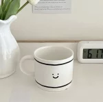 한국 스타일 세라믹 낙서 웃는 얼굴 식기 세트 인용 밥 그릇 커피 컵 마크 컵 식기류 - 이미지 5