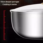 316 스테인리스 스틸 깊은 프라이팬 논스틱 웍 가정용 스테이크 스킬렛 가스레인지 인덕션 쿠커 조리 냄비 주방 조리기구 - 이미지 5