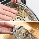 18-30CM 스테인레스 스틸 기선 랙 삽입 스톡 냄비 김이 나는 트레이 스탠드 조리기구 도구 빵 트레이 주방 용품 요리 도구 - 이미지 3