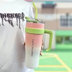 대용량 40온스 차량용 보냉 물병 여성용 고급스러운 디자인 빨대 포함 아이스 도미네이터 컵 대용량 물병