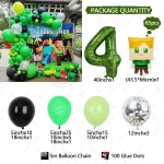 65개 핫 게임 마이너 픽셀 테마 풍선 아치 키트 (40인치 그린 모자이크 숫자 포함) 남자아이 생일 장식 용품 베이비 샤워 - 이미지 5