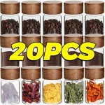 10/20/30ml 커피 콩 저장 용기 작은 유리 항아리 향신료 조미료 견과류 튜브 나무 봉인 된 병 밀폐 용기