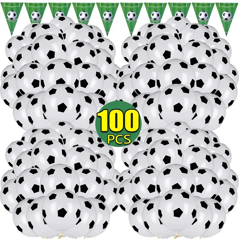20/100PCS 라텍스 축구 풍선 스포츠 회의 게임 테마 파티 용품 풍선 축구 풍선 아이 생일 장식
