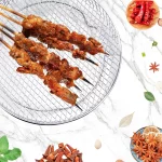 에어 프라이어 랙, 3개 세트, 쌓을 수 있는 다층 스테인레스 스틸 탈수기 랙, 에어 프라이어 액세서리 오븐 스티머 바구니 - 이미지 4