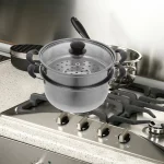 스테인레스 스틸 기선 냄비 두꺼운 기선 수프 냄비 비 스틱 스튜 냄비/김이 나는 그리드 20cm 더블 핸들 요리 스팀 냄비 - 이미지 6