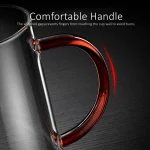 LFGB 인증 초경질 고붕규산 유리컵 -20 ℃ ~150 ℃ 사무실을 위한 저항적인 맥주 머그잔 투명 우유 커피 컵 - 이미지 3