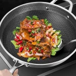 재사용 가능한 프라이팬 Nonstick Wok 팬 스테이크 요리 냄비 프라이팬 냄비 유도 단면 벌집 프라이팬 조리기구