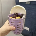 휴대용 샐러드 컵 식품 등급 포크 포함 과일 컵 밀폐 보관 용기 냉장고 야외 학생 직장인 외출용 - 이미지 5