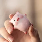 만화 세라믹 티컵 작은 돼지가 바닥 아래에서 거품을 뱉는 재미있는 찻잔 도자기 물컵 머그 - 이미지 4