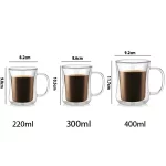 YWDL 1/2/4PCS 뜨거운 차가운 음료 우유 주스 Drinkware 세트 220/300/400ml에 대 한 손잡이와 이중 벽 유리 컵 명확한 커피 머그잔 - 이미지 6