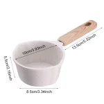 버터 녹는 냄비 나무 손잡이 미니 끓는 팬, 붓는 주둥이 달린 작은 냄비, 주방 유도 요리 가스 스토브 캠핑용 - 이미지 6