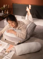 삼각형 독서 베개 침대 옆 부드러운 대형 등받이 허리 쿠션 기숙사 침대 뒤 쿠션 사무실 베개 소파 베개를 던져 - 이미지 4