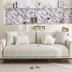 얼음 실크 냉각 소파 쿠션 여름 자수 쿨러 쿠션 미끄럼 방지 소파 커버 통기성 방지 스크래치 거실 소파 뒤로 - 이미지 2