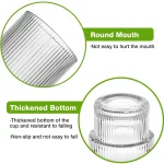 뚜껑과 빨대 세트가 포함된 리브드 유리 컵 4팩, 위스키 칵테일 맥주용 12OZ 빈티지 유리 제품, 뚜껑이 있는 아이스 커피 컵 - 이미지 4