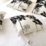 미니멀리스트 흑백 수묵화 디지털 프린팅 짧은 플러시 베개 커버 (자동차, 소파, 사무실 쿠션 커버, 홈 용품) - 이미지 5