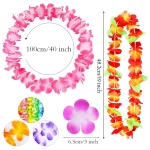 12/24pcs 하와이 Leis 루아 파티 꽃 목걸이 다채로운 열대 하와이 대량 여름 해변 휴일 풀 생일 파티 장식 - 이미지 3