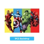 마블 생일 장식 종이컵 접시 어벤저스 파티 용품 식기 식탁보 배경 슈퍼 히어로 풍선 어린이 호의 - 이미지 2