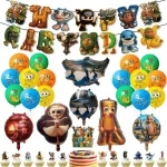 Tung Tung Tung Balloon Sahur Tralalo 생일 파티 장식 이탈리아 Brainrot 케이크 토퍼 배너 배경 키 체인 식기 - 이미지 2