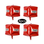 6/4/2Pcs 22inch 내 세계 테마 공예 만화 픽셀 게임 4D 호일 풍선 베이비 샤워 생일 파티 장식 장난감 선물 - 이미지 4