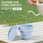 접이식 실리콘 워터 컵 비 BPA 가벼운 휴대용 휴대용 누출 수상 컵 여행 캠핑 야외 활동 - 이미지 3