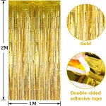 파티로 저렴한 금속 반짝이 호일 프린지 커튼 배경 생일 새해 이브 파티 사진 웨딩 장식 - 이미지 2