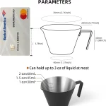 손잡이가 달린 에스프레소 측정 컵, 스테인레스 스틸 커피 샷, 커피 붓는 컵, 가정 주방 측정 액세서리, 100ml - 이미지 3