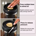 진공 밀봉 탱크 커피 콩 보관 유리 병 투명 식품 보관 용기 방습 추출 공기 밀폐 용기 - 이미지 3