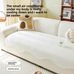 아이스 실크 여름 소파 커버 프렌치 소파 커버 냉각 미끄럼 방지 코너 소파 타월 거실 쇼파패드 ソファーマット 자동차 담요 카펫 - 이미지 2