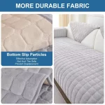 플란넬 격자 무늬 소파 커버 범용 미끄럼 방지 두꺼운 거실 장식 소파 등받이 커버 플러시 방진 시트 쿠션 - 이미지 5