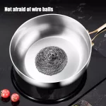 316 스테인리스 스틸 깊은 프라이팬 논스틱 웍 가정용 스테이크 스킬렛 가스레인지 인덕션 쿠커 조리 냄비 주방 조리기구 - 이미지 4