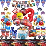 디즈니 픽사 자동차 생일 장식 픽사 자동차 종이컵 접시 식기 용품 어린이를위한 식탁보 풍선 파티 장식