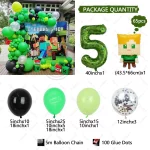 65개 핫 게임 마이너 픽셀 테마 풍선 아치 키트 (40인치 그린 모자이크 숫자 포함) 남자아이 생일 장식 용품 베이비 샤워 - 이미지 6