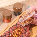 10/20/30ml 커피 콩 저장 용기 작은 유리 항아리 향신료 조미료 견과류 튜브 나무 봉인 된 병 밀폐 용기 - 이미지 5