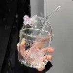 나비 투명 트위스트 유리, 하이 뷰티 물컵, 맥주 유리, 가정용 주스 위스키 안경, 차가운 음료 유리 제품 - 이미지 3