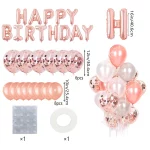 29pcs 로즈 황금 생일 풍선 세트 파티 장식 풍선 생일 축하 배너 풍선 생일 장식 용품 - 이미지 3