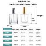 1X 3X 유리 향수 스프레이 병 15ml 30ml 50ml 100ml 에센셜 오일 향수 투명 서리로 덥은 검은 병 분무기 리필 가능 플랫 - 이미지 2