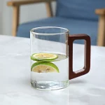 식품 등급 고붕규산 유리 손잡이 차 컵 (가정용 및 손님용) 내열성 모던 심플 스타일 원형 실린더 컵 - 이미지 2