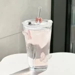 나비 투명 트위스트 유리, 하이 뷰티 물컵, 맥주 유리, 가정용 주스 위스키 안경, 차가운 음료 유리 제품 - 이미지 6