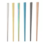 1 쌍 스테인레스 스틸 젓가락 재사용 가능한 휴대용 음식 스틱 한국 금속 젓가락 주방 액세서리 식기 세척기 안전 - 이미지 5