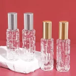 휴대용 두꺼운 유리 스프레이 병, 에센셜 오일 향수병, 여행 리필 가능한 바이알, 여행용 바이알, 화장품 정리함, 4 개, 10ml