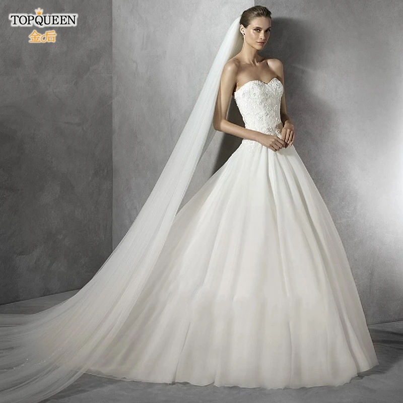 TOPQUEEN V30 실제 사진, 긴 3M 성당 신부 베일, 흰색 아이보리 웨딩 얇은 명주 그물, 헤어 빗 포함, 여성 결혼 연회