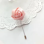 레드 Boutonnieres 웨딩 액세서리, 신랑 코사지 라펠 핀, 리본 장미 꽃, 남녀공용, 버튼홀 브로치, 결혼 무도회 장식 - 이미지 4