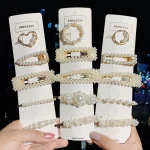 여자 우아한 기하학 진주 머리핀 한국어 스타일 헤어 클립 합금 바레트 여자 헤어 액세서리 헤어 그립 모자를 쓰고 있죠 - 이미지 4