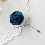 레드 Boutonnieres 웨딩 액세서리, 신랑 코사지 라펠 핀, 리본 장미 꽃, 남녀공용, 버튼홀 브로치, 결혼 무도회 장식 - 이미지 6