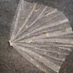 맞춤형 짧은 진주 페가수스 웨딩 베일, 반짝이는 골드 더스트 원 레이어 브라이덜 베일 (빗 포함), 실제 사진 촬영된 신부 베일 - 이미지 3